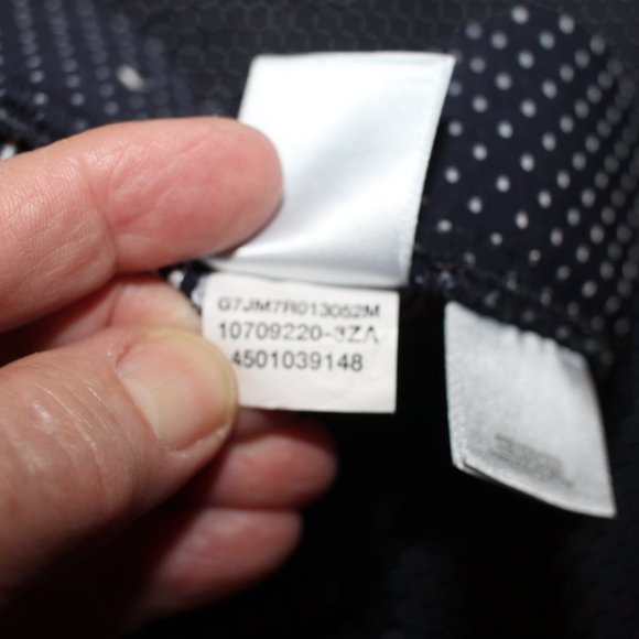 Anne Klein Navy Polka Dot Pull On Knit Crop Pants Size 6 - Picture 8 of 9